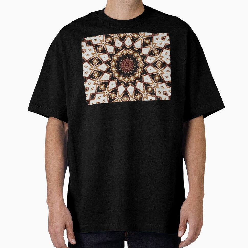 Brown Cream Gold Maroon Mandala Kaleidoscope A475A by byNicol
