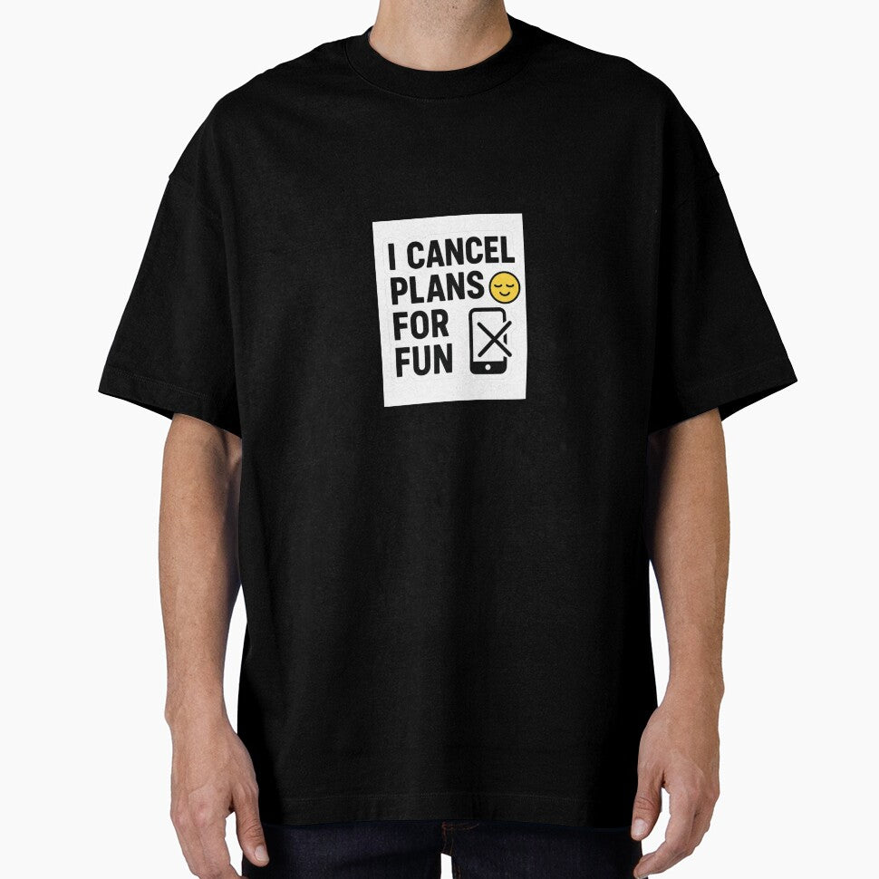 Funny Introvert Quote "I Cancel Plans for Fun " Relatable Meme Sticker by YoYo-Pro STUDIO