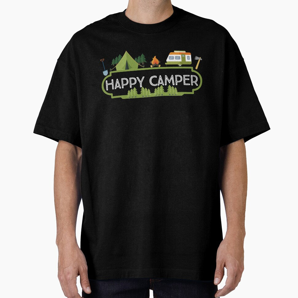 Happy Camper Camping Vintage Hobby Novelty T-Shirt by Bendthetrend