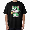 Cute cat eating pizza by Culmika