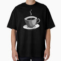 COFFEE MUG IN BLACK AND WHITE DOTTED DESIGN by infinitearte