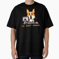 Corgi puppy sitting on a computer with the phrase ''I´m Busy Human'' by ARVM
