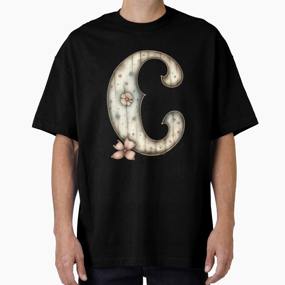 Fancy Fantasy Letter C Grunge Style Monogram by FernLiz
