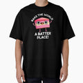 Bake The World A Better Place Funny Baking Pun (Dark BG) by punnybone