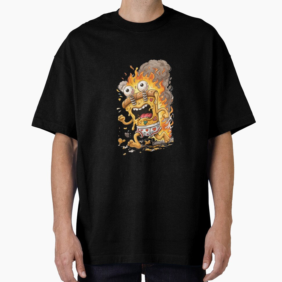 Unhinged Pizza Cartoon – Chaotic Ugly Food Character by Ivy-Triggs