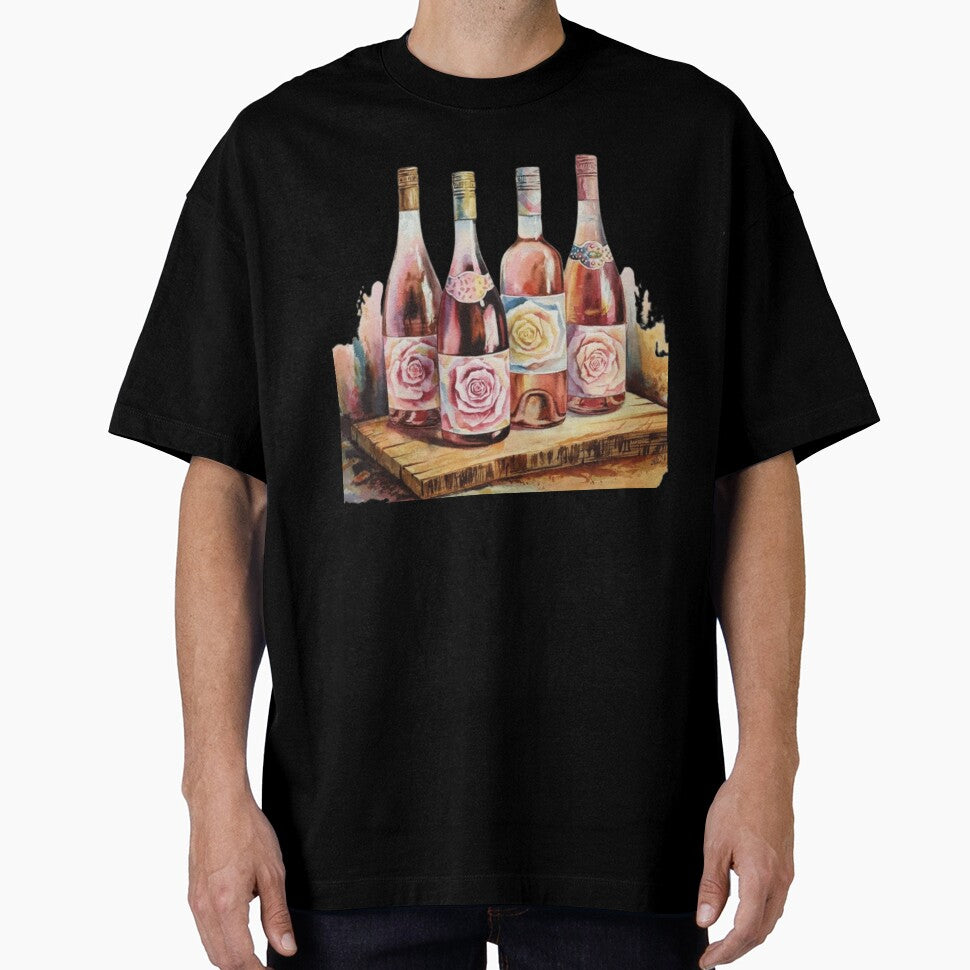 Watercolor Rose Wine Bottles by ArtQueen777