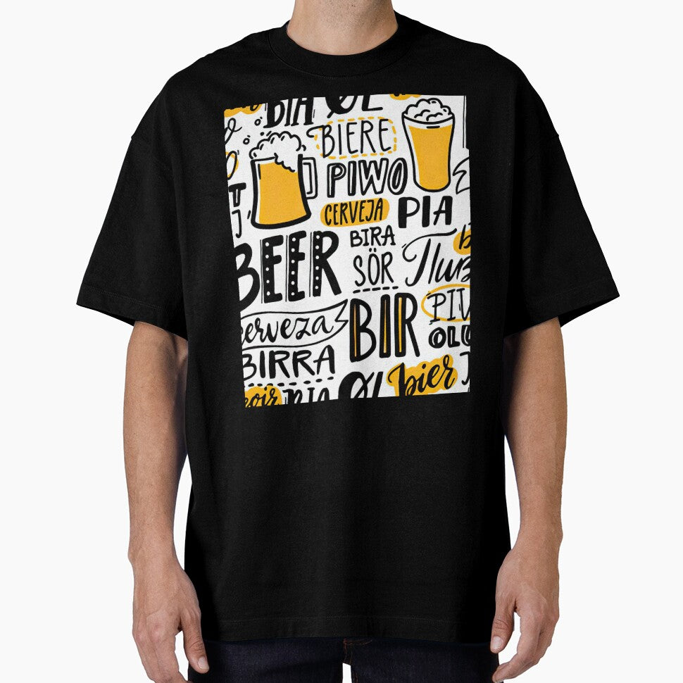 Word beer in different languages, Italian birra, spanish cerveza by Huynhdesign