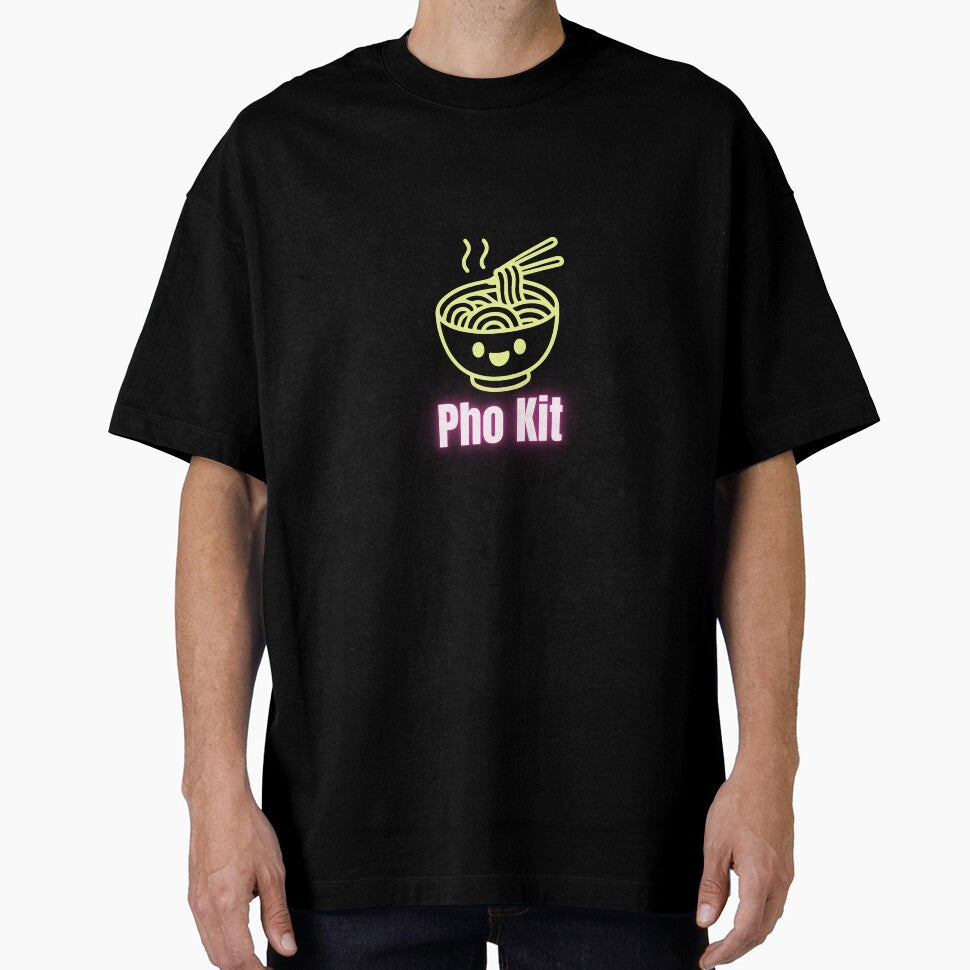 Neon Cute Pho Noodle Bowl Kawaii Vietnamese Soup Design by luckyhue