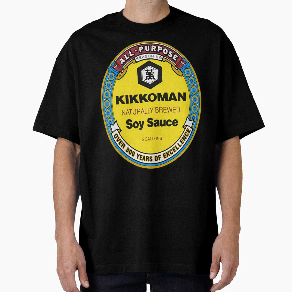 All Purpose Kikkoman Soy Sauce Print Design Men'S Ideal Short Sleeve Black Funny Cotton by VoliteShop