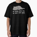 Lazy My Body Says Nope Funny Lazy Cat by PixelsNotPens