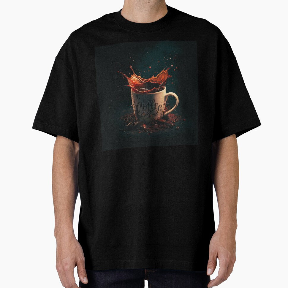Overflowing Coffee Spin – Energetic Coffee Lover Design by Art-Design-EM