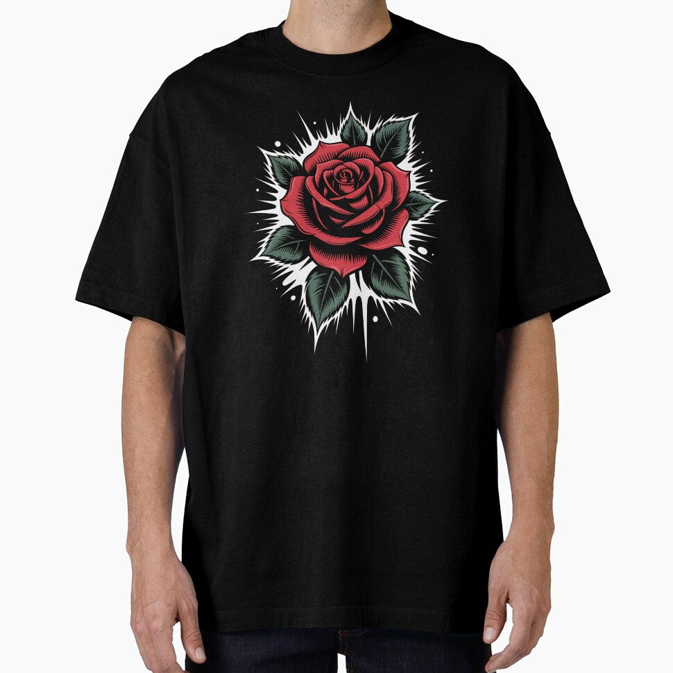 Goth Rose Spikey Burst Tattoo Art Dark Floral Design by Say It With Ink