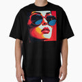 Pop Art Fantasy Female Face And Chic Sunglasses by DEC02