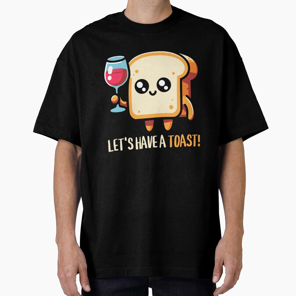 Let's Have A Toast! Cute Bread Pun Cartoon by PMCreative