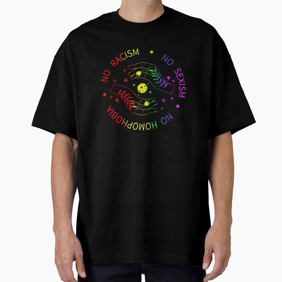 Magic Hands Moon Pentagram Symbol - No Racism, No Sexism, No Homophobia by nueschka