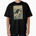 Funny Cat Riding Shark Meme Art Japanese Wave For Cat Lovers by cawtoon