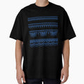 South asian patterns blue on black by Chaoticzarts