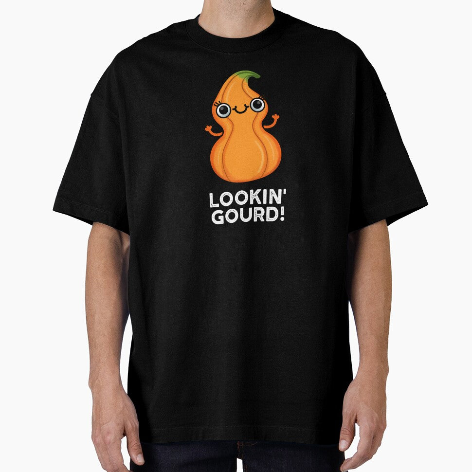 Looking Gourd Funny Veggie Pun (Dark BG) by punnybone