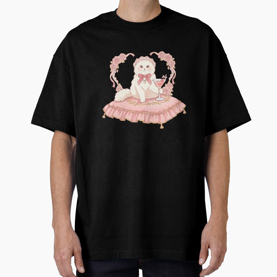 Coquette Cat Aesthetic Cute Vintage Cat Princess Soft Girl Pink Cat Design by ChipchaOddities