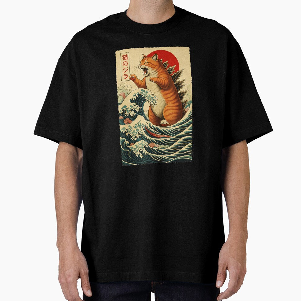 Vintage Catzilla Orange Tabby Cat Japanese by titanlevi