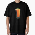 Minimalist beer glass with leaf by palmyst