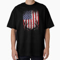 Deer Hunting American Flag Whitetail Buck Antlers Short Sleeve by vqyngdlc91