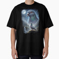 Funny Pigeon Howling Moon Art Bird Lover Birding by DoodleTortle