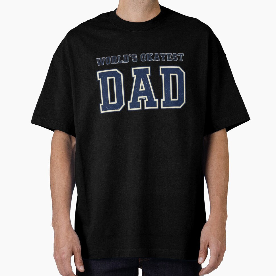 World’s Okayest Dad Shirt – Retro College Style Father’s Day Gift by loccotown168