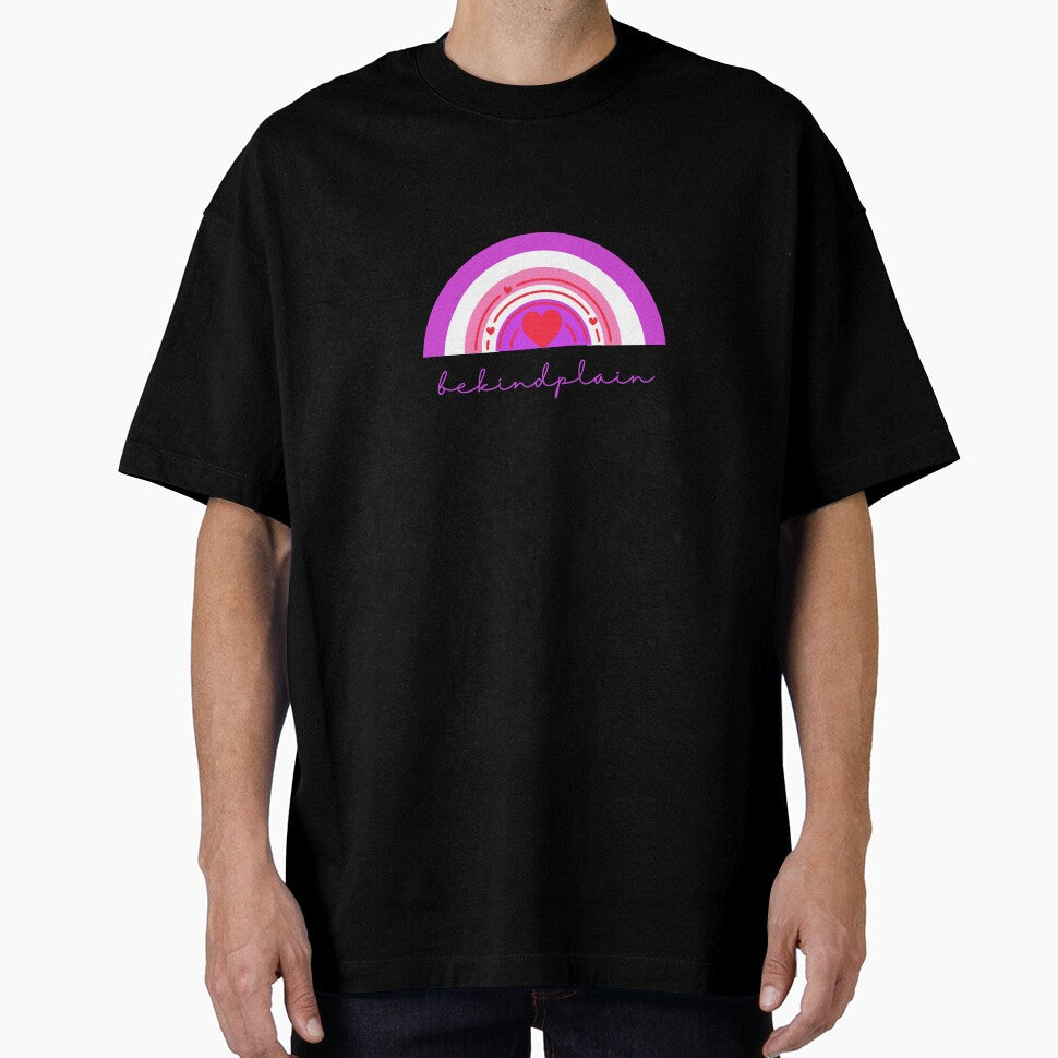 Be kind plain Love Rainbow Pink by DIYArtprinting