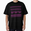 South asian patterns pink on black by Chaoticzarts