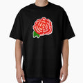 Red Pixel Art Rose by Percy Everett