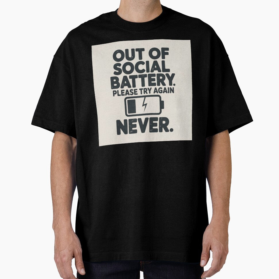 Out of Social Battery Please Try Again Never Funny Introvert Gift by LeftEarlyClub