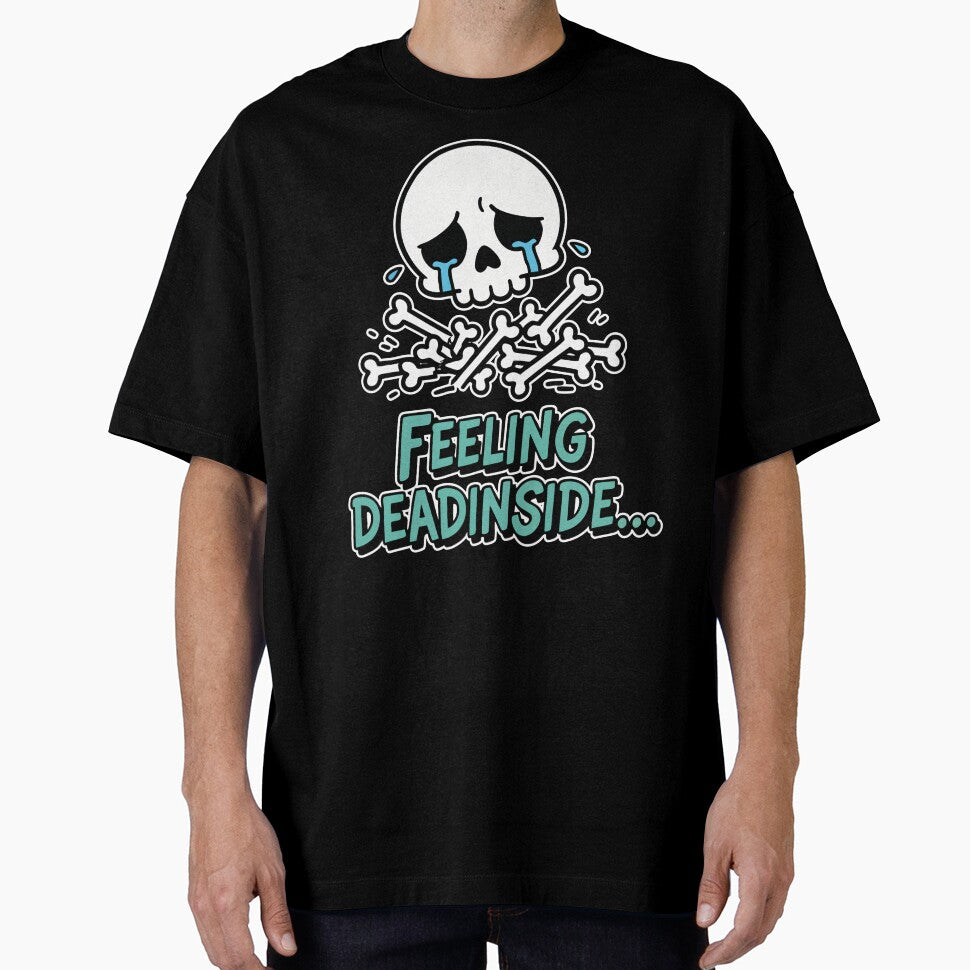 Feeling Dead Inside Crying Skull Cartoon by Taridesign