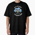 Raining Champ cute Weather Rain Cloud Pun (Dark BG) by punnybone