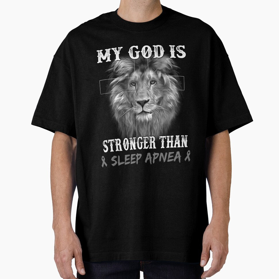Lion My God Is Stronger Than SLEEP APNEA Support SLEEP APNEA Warrior by Hatjar