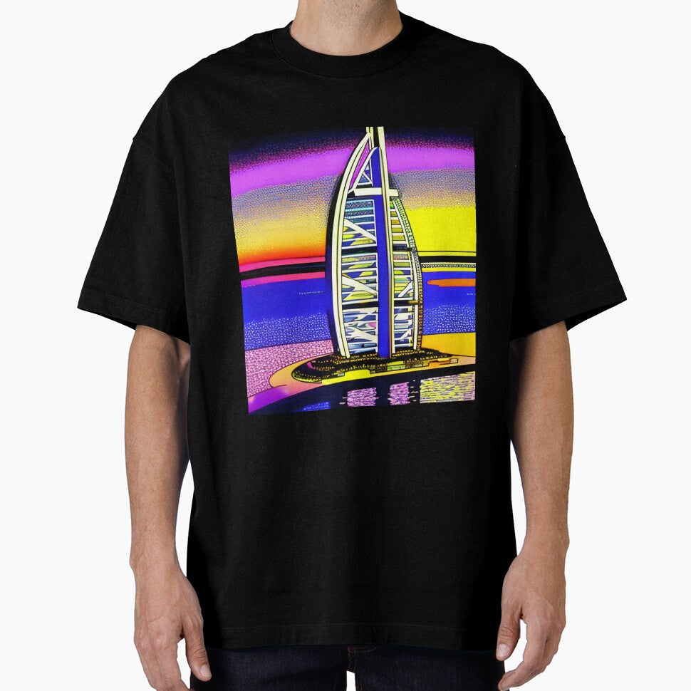 The luxurious Burj Al Arab in retro style by imagenia