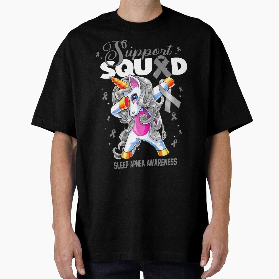 Cute Unicorn Support Squad Sleep Apnea Awareness Men Women Kid by tenjun16