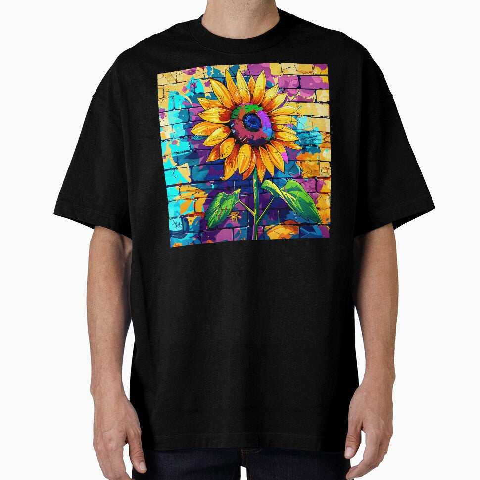 Pop Art Daisy Flower Colorful Graffiti Street Mural by DEC02