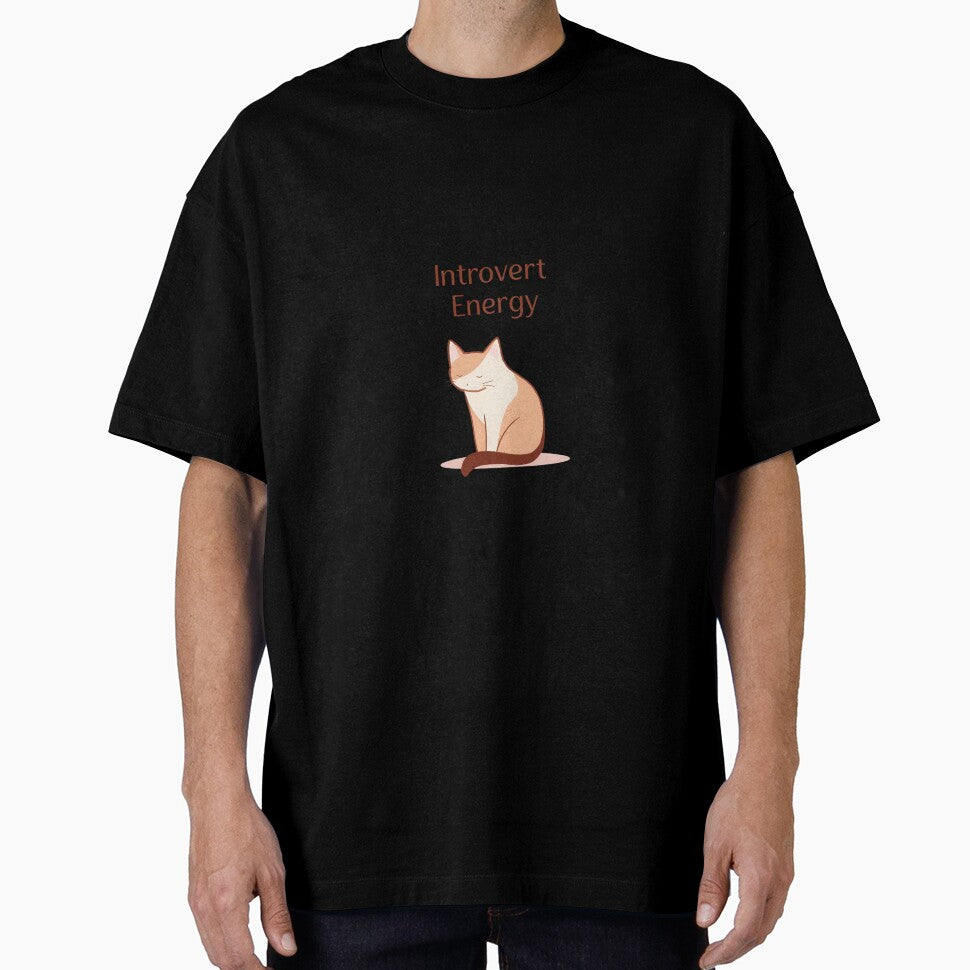 Introvert Energy Cat Minimal Design – Calm Quiet Cat Aesthetic by Kavya Art