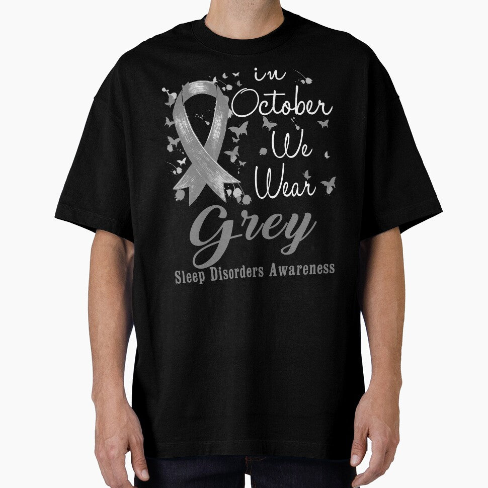 In October We Wear Grey Ribbon Sleep Disorders Awareness by largellie
