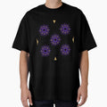 Flower patterns violet on black by Chaoticzarts