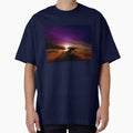 Pixelated Colorful Sunset Silhouette by Potato Quality Prints