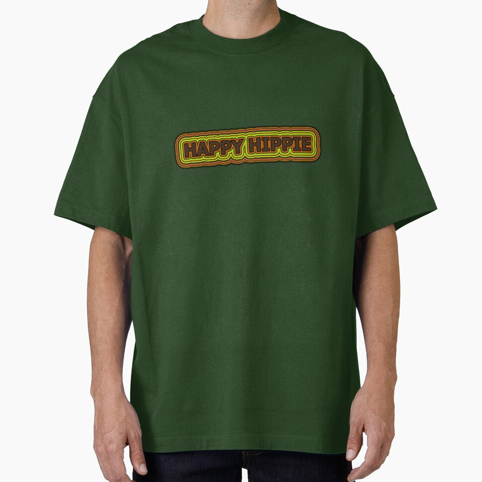 Happy Hippie Words Earthy Tones Hippie Vibes Retro Lines 1 of 4 by Beachy