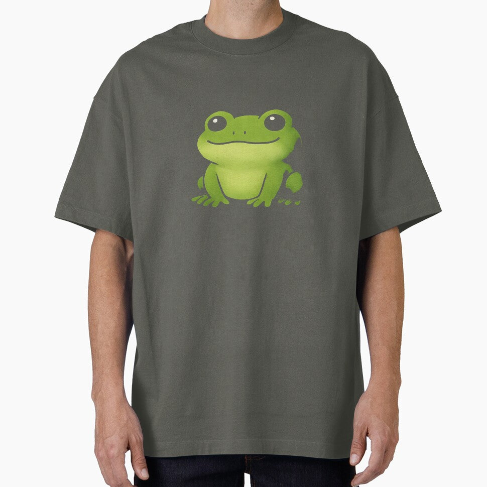 Cute Cartoon Frog Meme  Oversized T-Shirt by pp-por