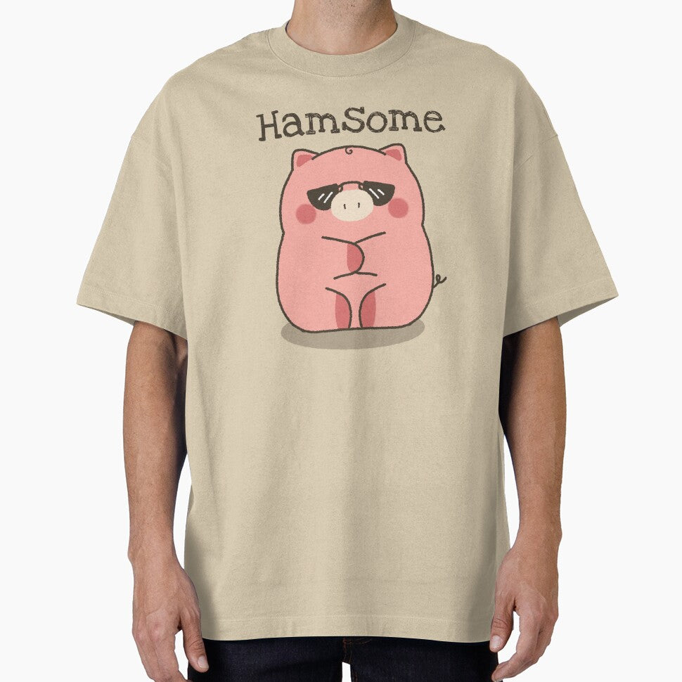 Hamsome - Cute Funny Pig Pun by HappyDoodlen