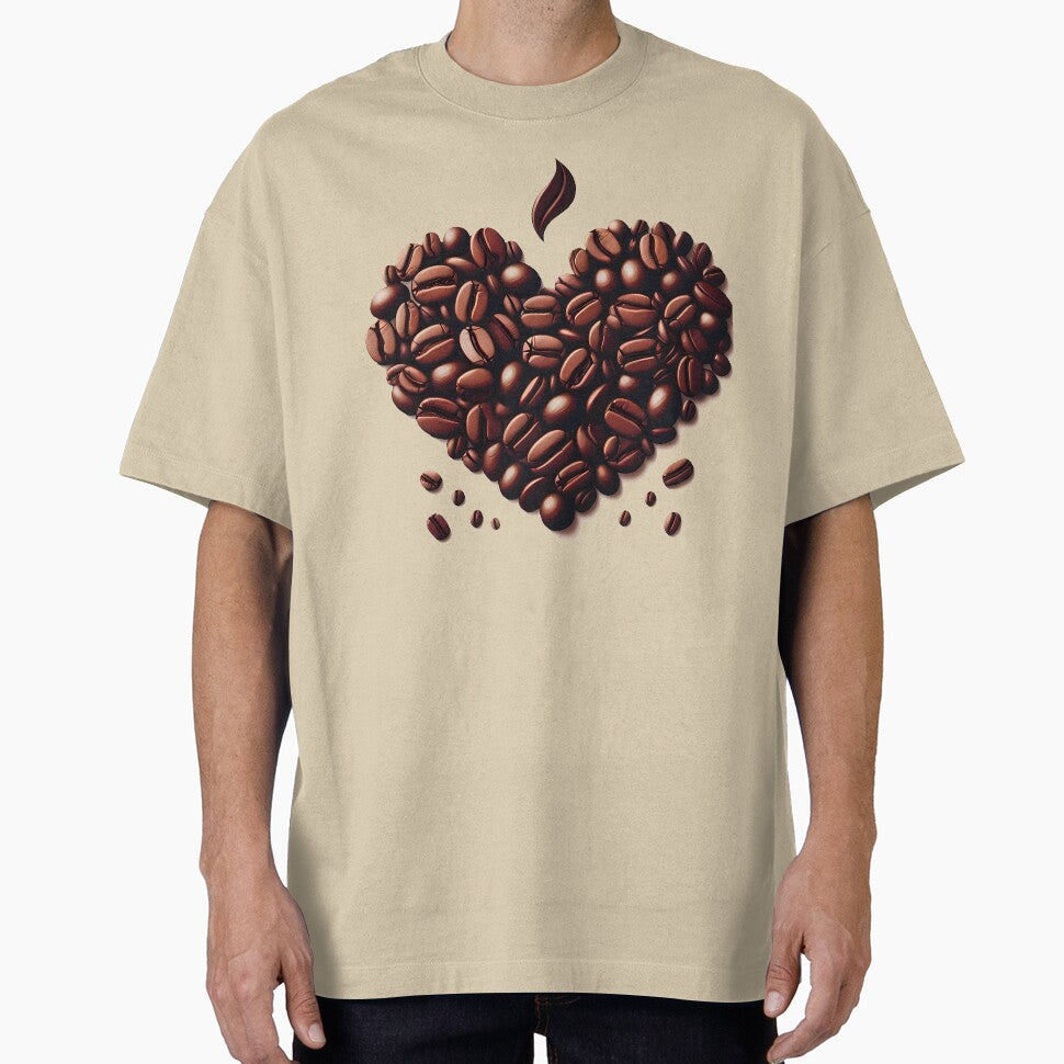 Coffee Bean Heart Love Caffeine Addict Art by DrawDrip