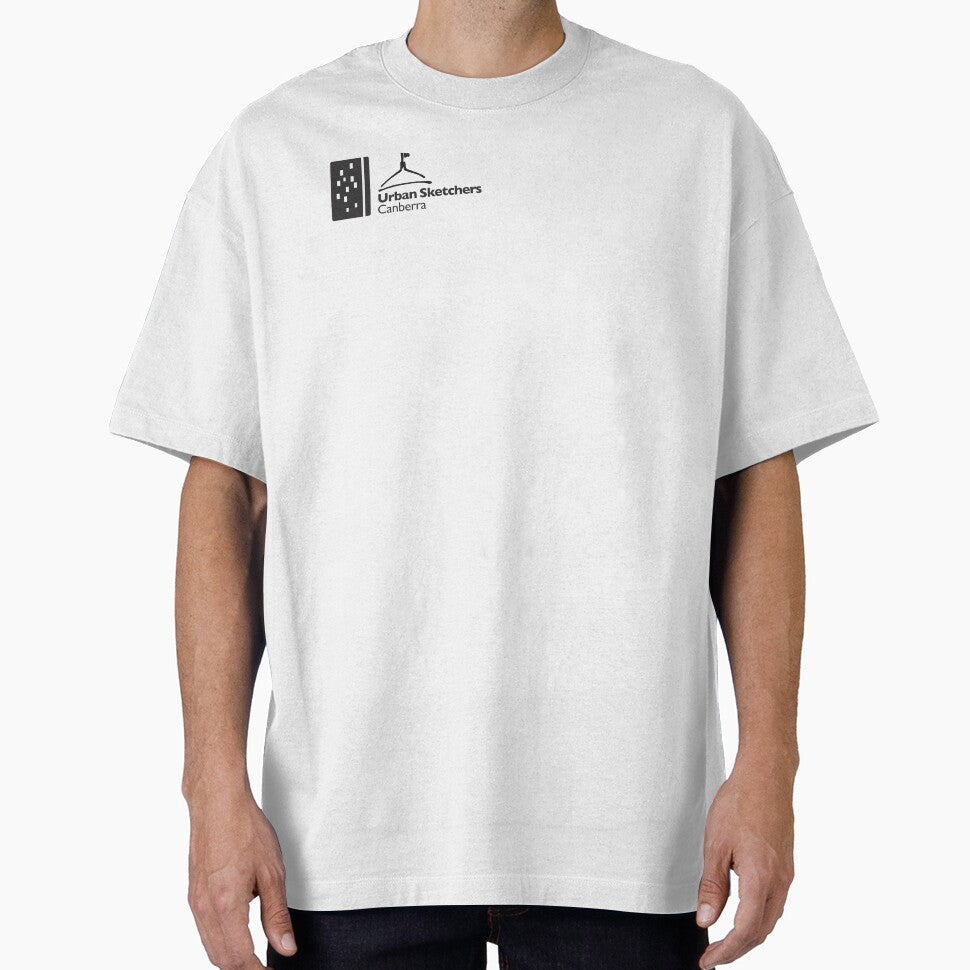 Small Black USk Canberra Logo on tshirts by Urban Sketchers Canberra