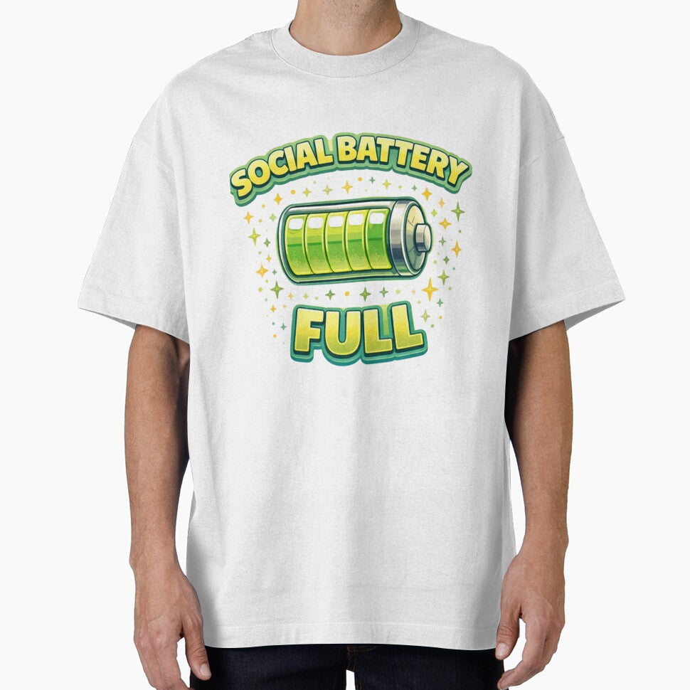 Social Battery Full – Energy Meter Funny Aesthetic Shirt by Tookiester