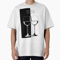 Fine Wine Minimal Art Black And White by 4U2NV-LDN