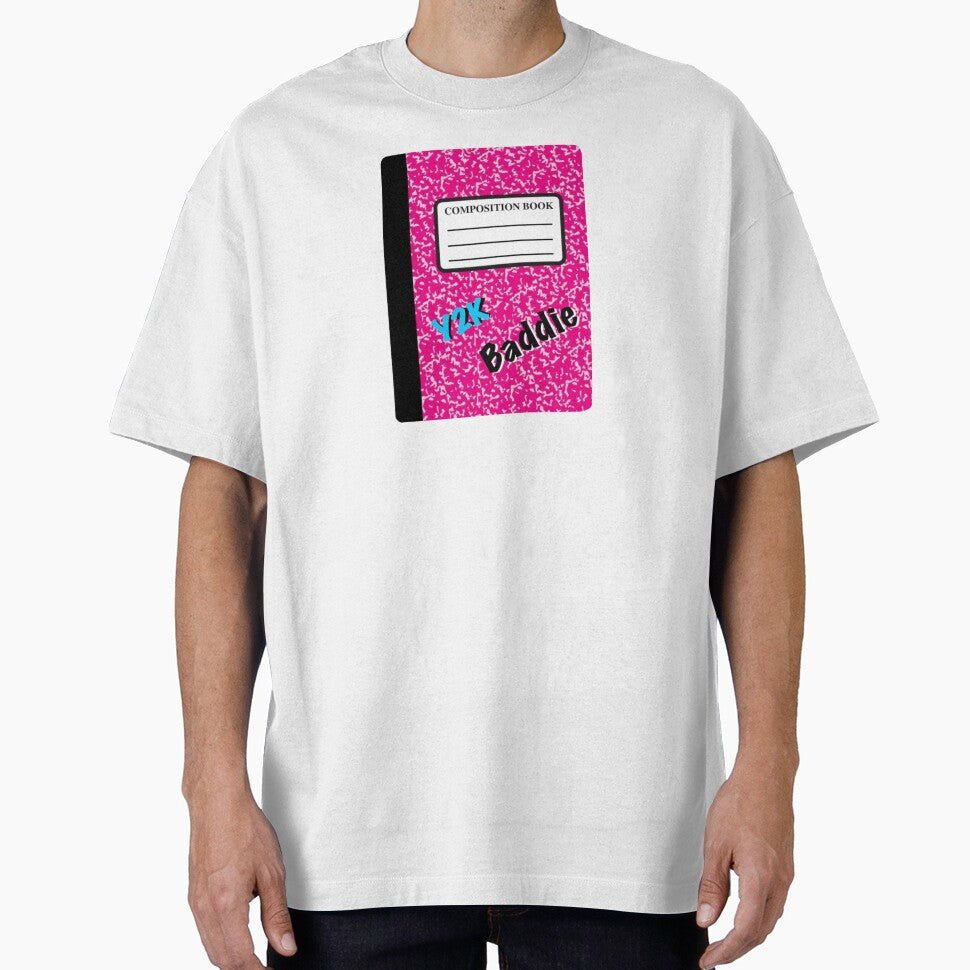 Y2K Baddie Blue and Pink Composition Book Sticker Year 2000 Baddie Sticker by OneCatShop